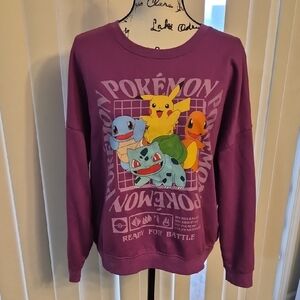 Pokemon Purple Crew Neck Sweater